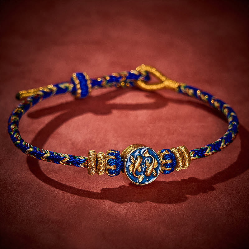 Nimara Ritual Hand-Woven String Double Golden Koi Fish Strength Rope Bracelet
