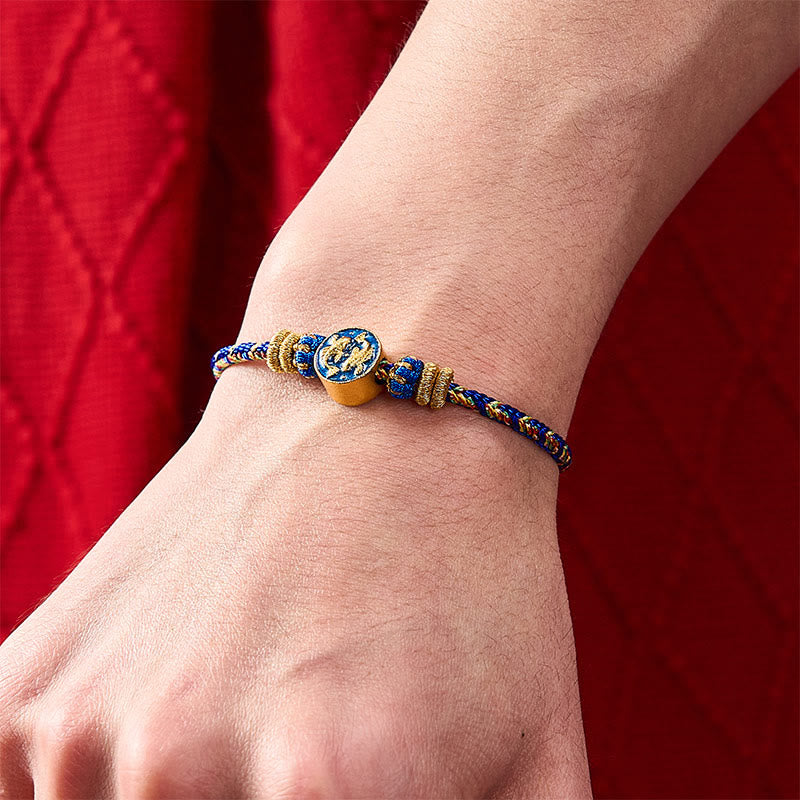 Nimara Ritual Hand-Woven String Double Golden Koi Fish Strength Rope Bracelet