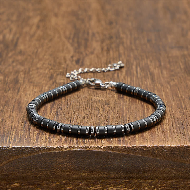 Positive and Self Care Natural Lapis Lazuli Amethyst Frosted Stone Bead Bracelet