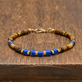 Nimara Ritual Lapis Lazuli Tiger Eye Square Beaded Wisdom Bracelet