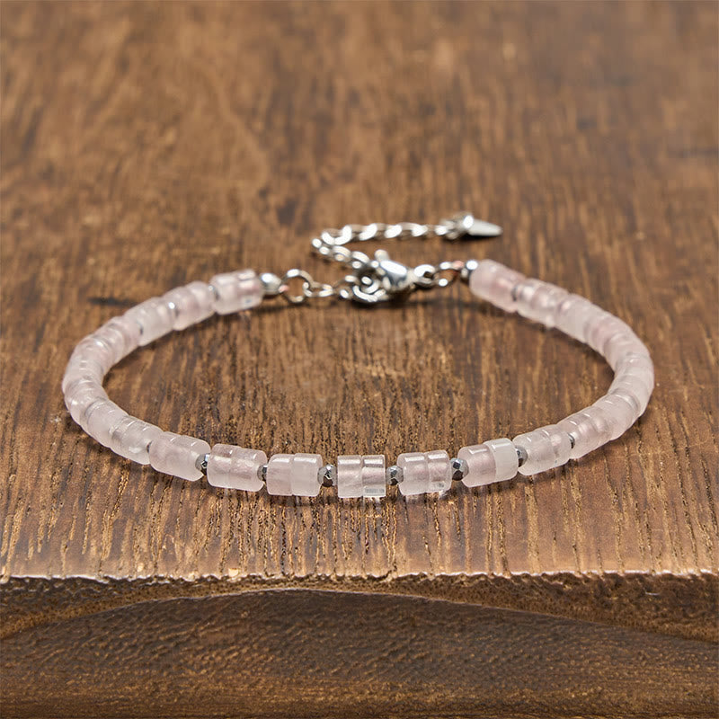 Nimara Ritual Amethyst Tiger's Eye Rose Quartz Blue Spot Jasper Black Obsidian Calm Flat Bead Bracelet