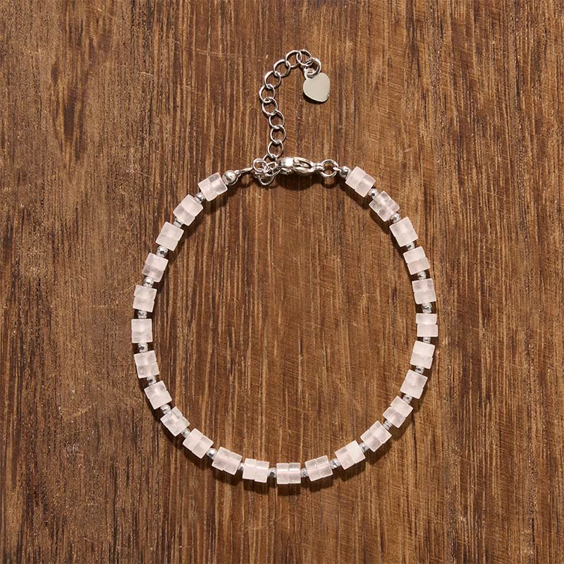 Nimara Ritual Amethyst Tiger's Eye Rose Quartz Blue Spot Jasper Black Obsidian Calm Flat Bead Bracelet