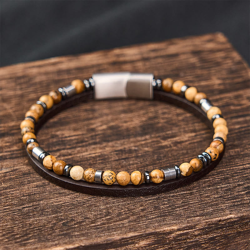 Nimara Ritual Lapis Lazuli Truth Double Wrap Leather Bracelet