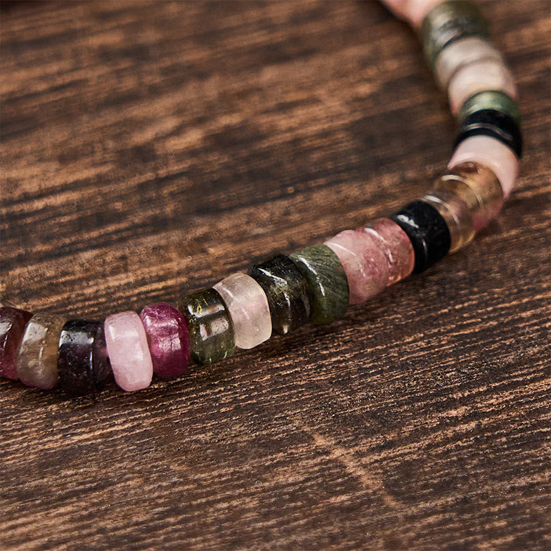 Nimara Ritual Multicolor Tourmaline Protection Faceted Tablet Bead Bracelet