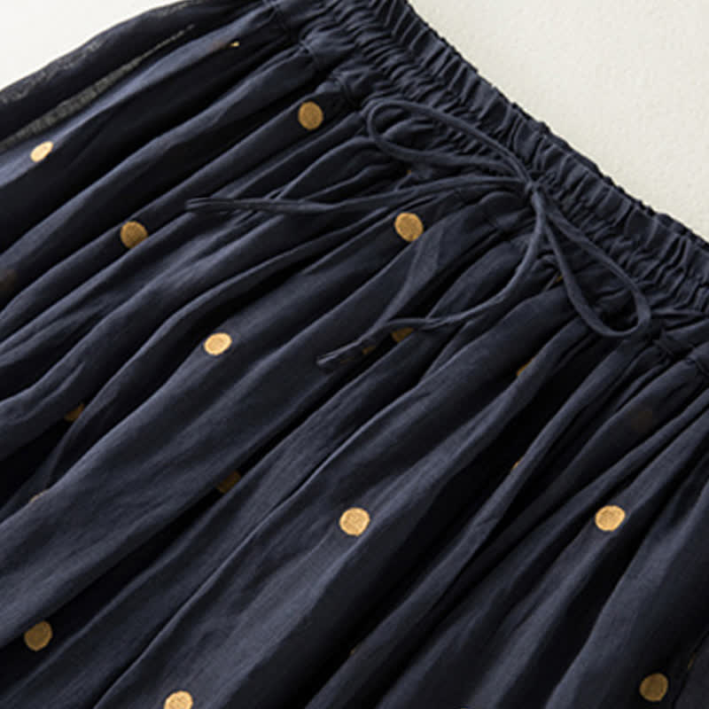 Nimara Ritual Artistic Vintage Dot Pattern Women's Pleated Skirt