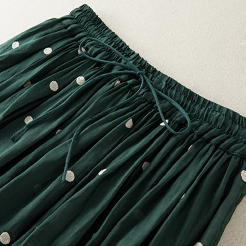 Nimara Ritual Artistic Vintage Dot Pattern Women's Pleated Skirt