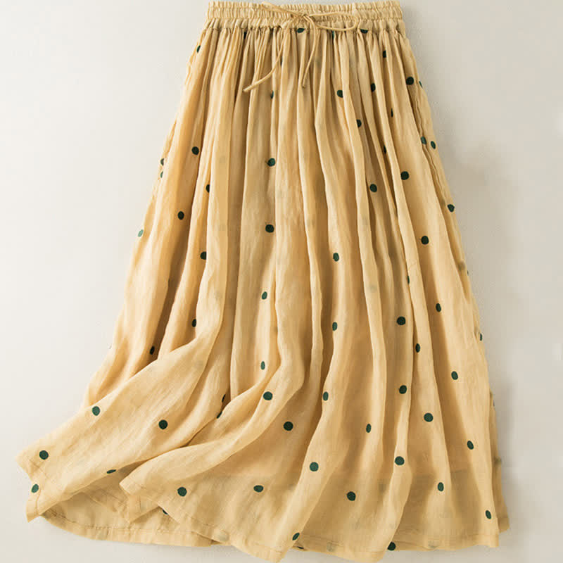 Nimara Ritual Artistic Vintage Dot Pattern Women's Pleated Skirt