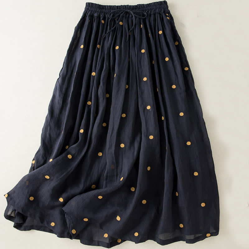 Nimara Ritual Artistic Vintage Dot Pattern Women's Pleated Skirt