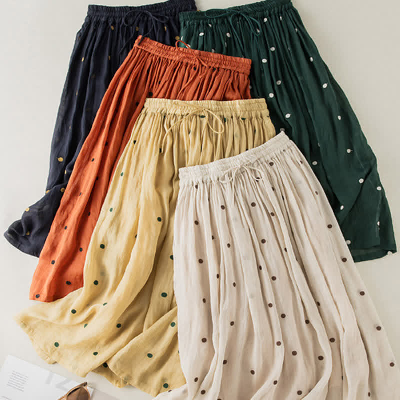 Nimara Ritual Artistic Vintage Dot Pattern Women's Pleated Skirt