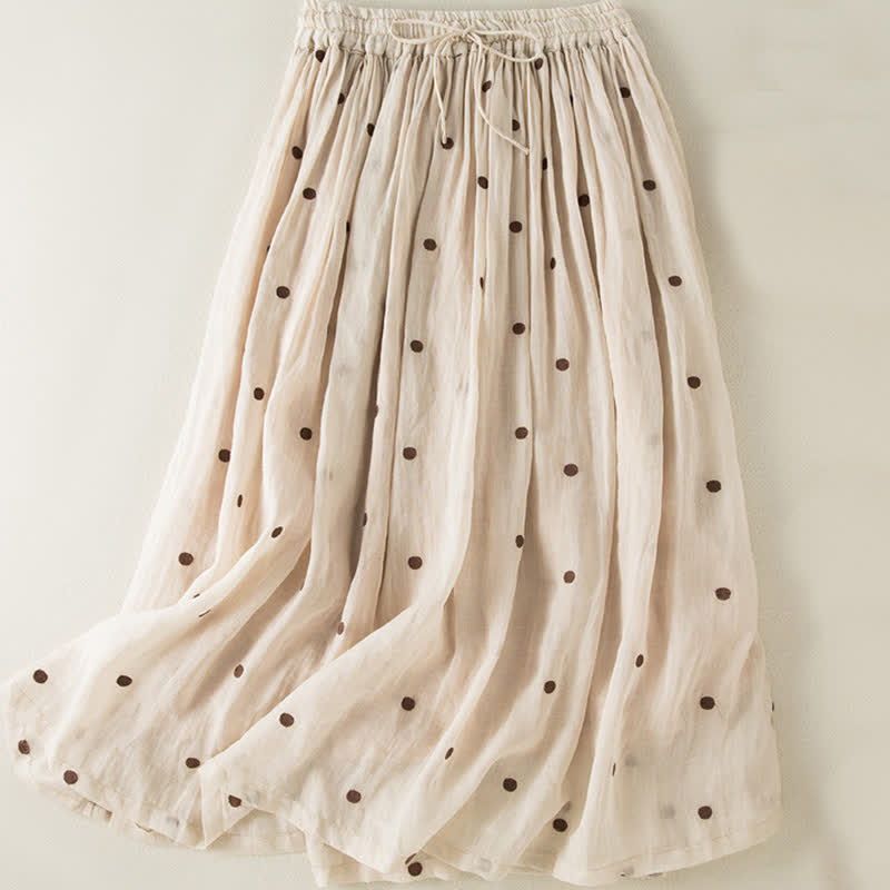 Nimara Ritual Artistic Vintage Dot Pattern Women's Pleated Skirt
