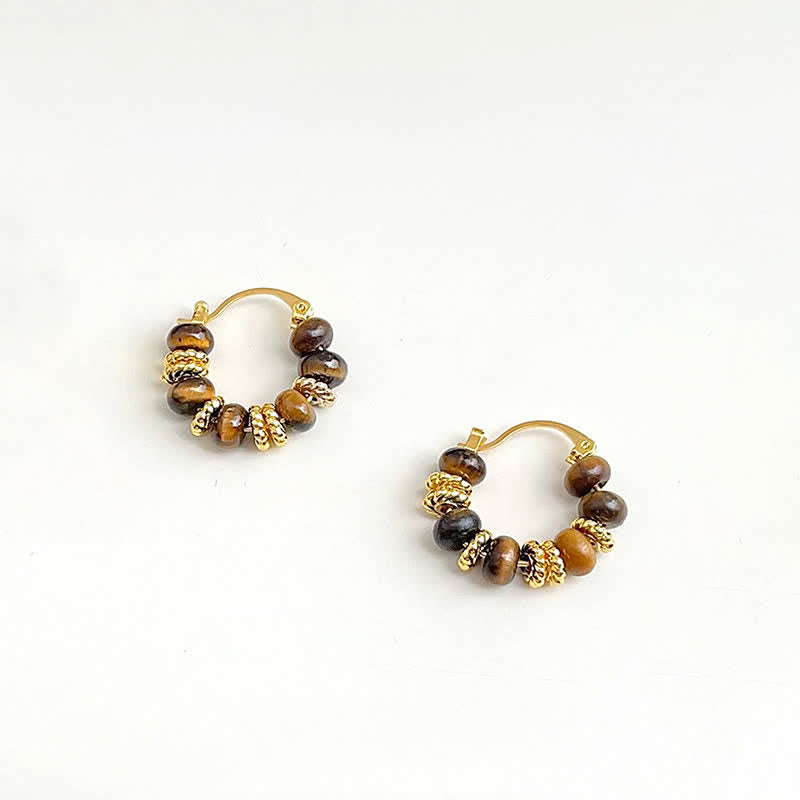 Nimara Ritual Natural Tiger Eye Courage Earrings