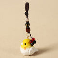 Focus and Wisdom Hand-Carved Natural Wood Cockatiel Om Mani Padme Hum Keychains