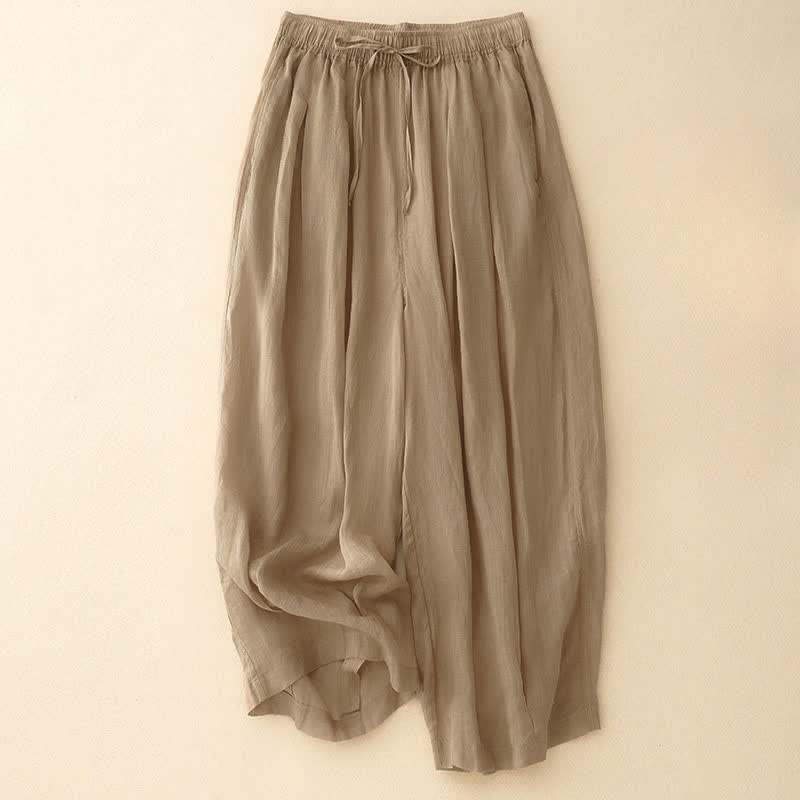 Nimara Ritual Casual Loose Double Layer 7-8 Length Cropped Pants Women's Pants With Pockets
