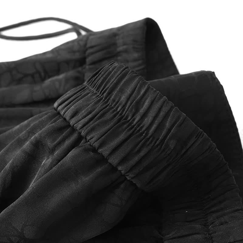 Nimara Ritual Spring Summer Boho Drawstring Black Abstract Lines Women's Skirts