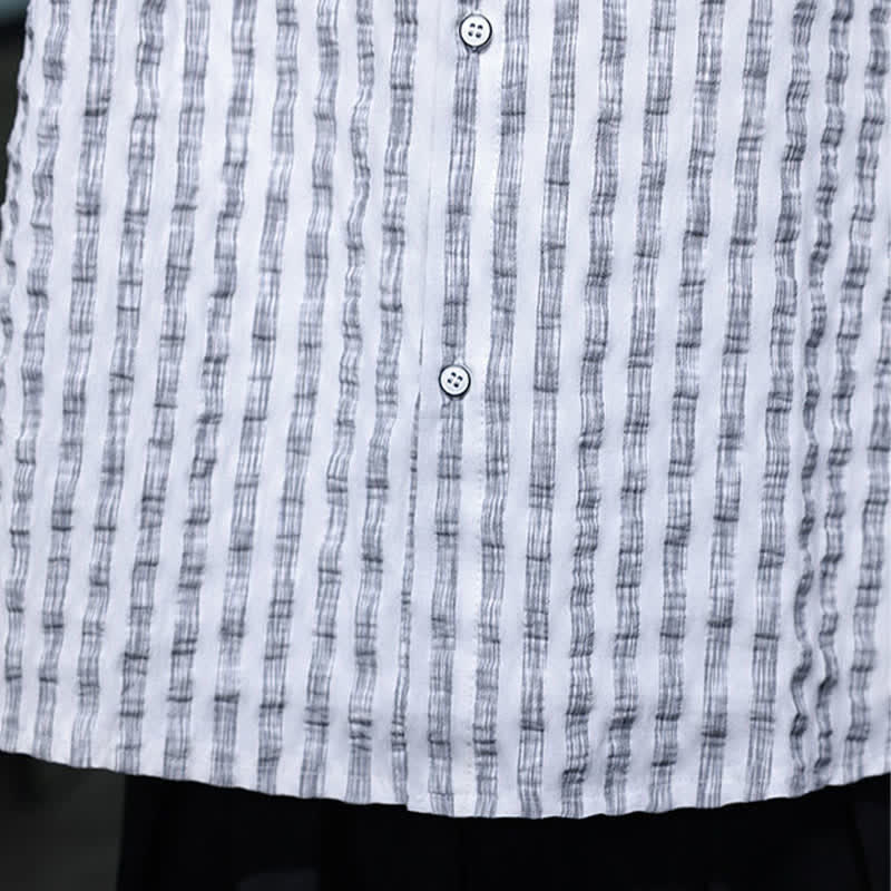 Nimara Ritual Fall Casual Minimalist Button-Up Striped Men's Long Sleeve Shirts