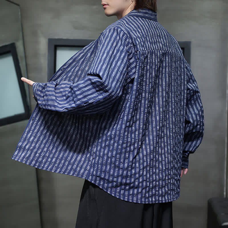 Nimara Ritual Fall Casual Minimalist Button-Up Striped Men's Long Sleeve Shirts