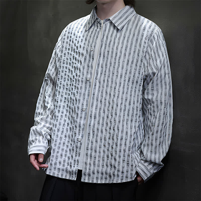 Nimara Ritual Fall Casual Minimalist Button-Up Striped Men's Long Sleeve Shirts