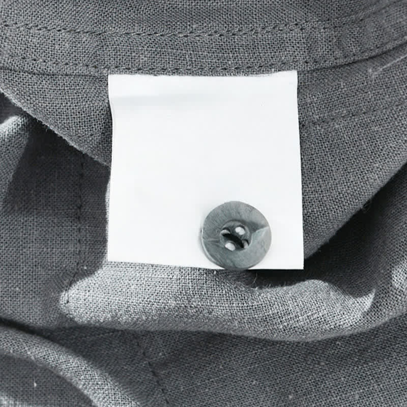 Nimara Ritual Summer Casual Mandarin Collar Button-Up Solid Men's Short Sleeve Shirts With Pockets