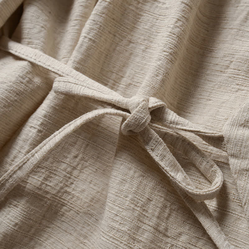 Nimara Ritual Spring Casual Minimalist Solid Lapel Ramie Men's Kimono