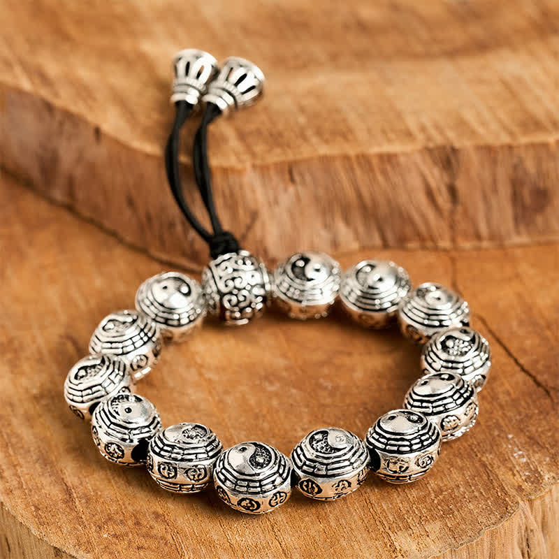 Nimara Ritual Copper Bagua Yin Yang Harmony Round Bead Bracelet