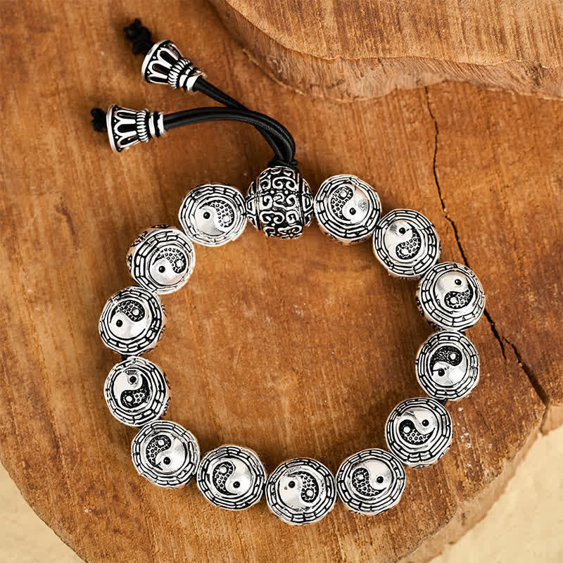 Nimara Ritual Copper Bagua Yin Yang Harmony Round Bead Bracelet