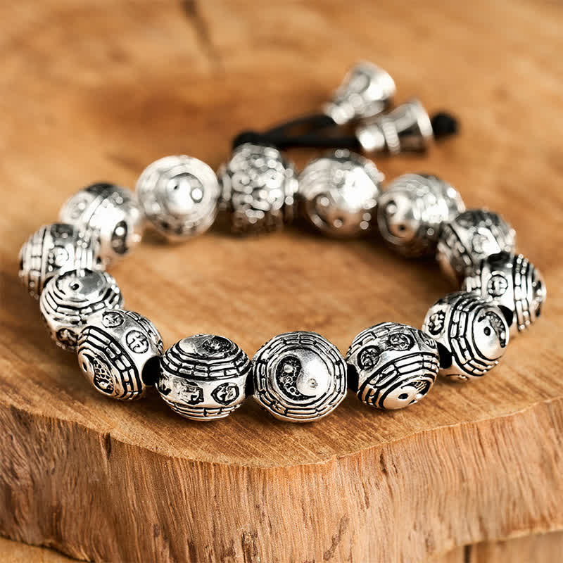 Nimara Ritual Copper Bagua Yin Yang Harmony Round Bead Bracelet