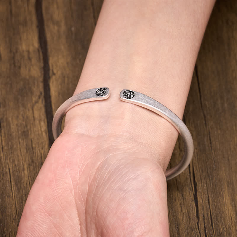 New Beginning and Healing Copper Lotus Cuff Bracelet