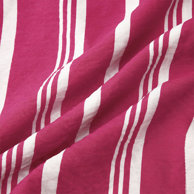 Nimara Ritual Summer Casual Classic Button-Up Vertical Striped Men's Short Sleeve Shirts