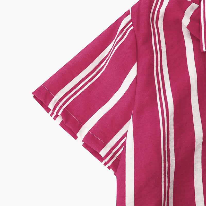 Nimara Ritual Summer Casual Classic Button-Up Vertical Striped Men's Short Sleeve Shirts