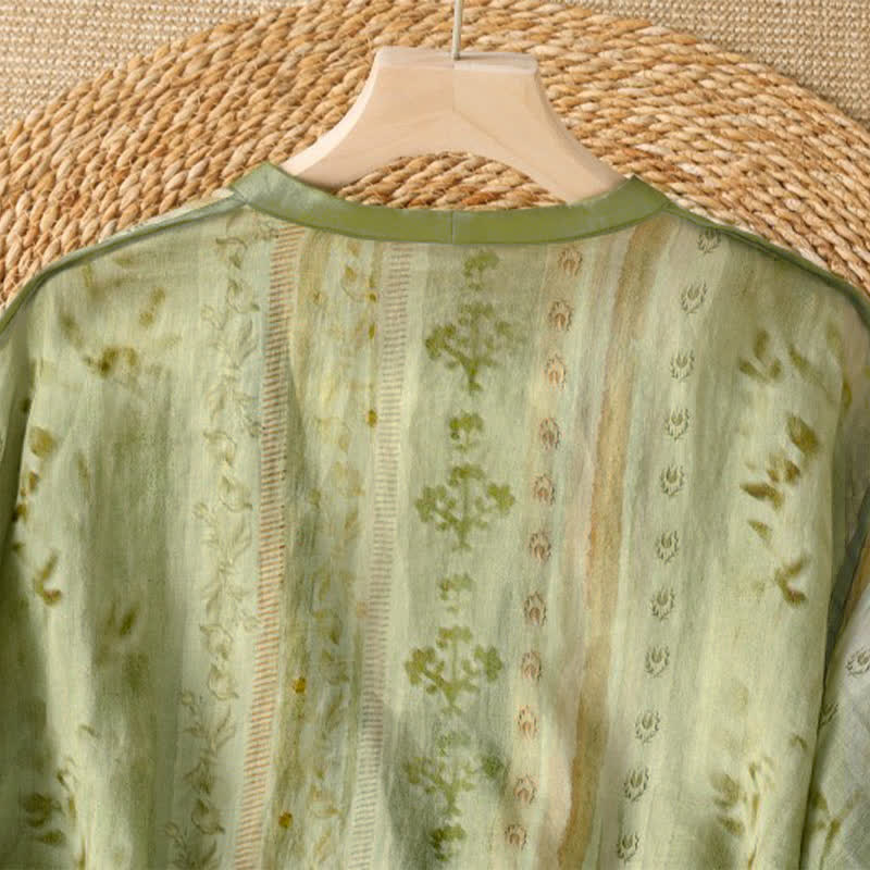 Nimara Ritual Summer Casual Vintage Button-Up Floral Women's Long Sleeve Shirts With Pocket