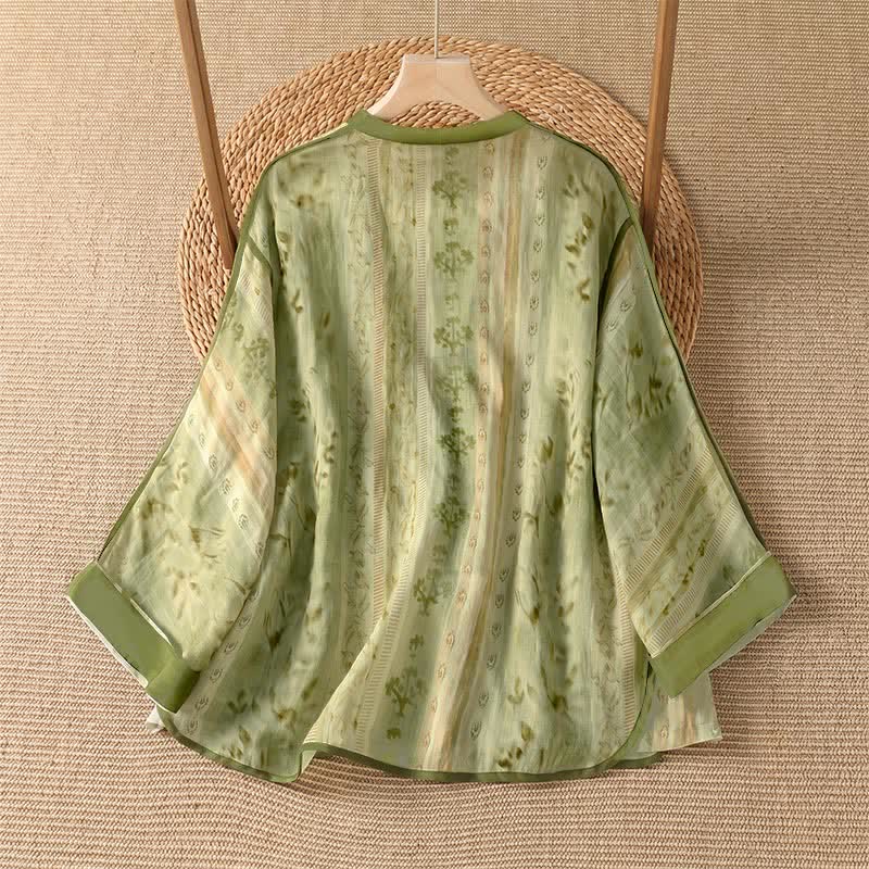 Nimara Ritual Summer Casual Vintage Button-Up Floral Women's Long Sleeve Shirts With Pocket