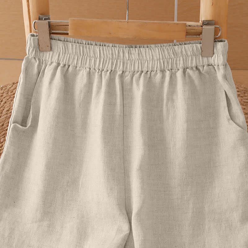 Nimara Ritual Summer Casual Minimalist Geometric Hollow Hem Ankle Pants Women's Wide Leg Pants With Pockets