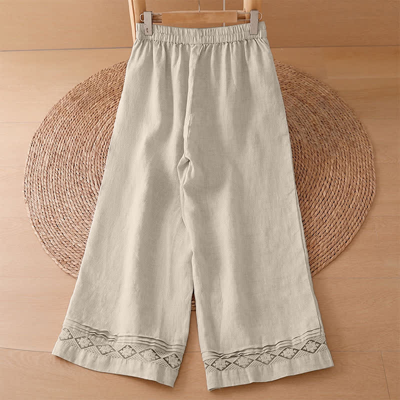Nimara Ritual Summer Casual Vintage Geometric Tank Top Hollow Hem Back Buttons Women's Sleeveless Shirts With Patch Pocket