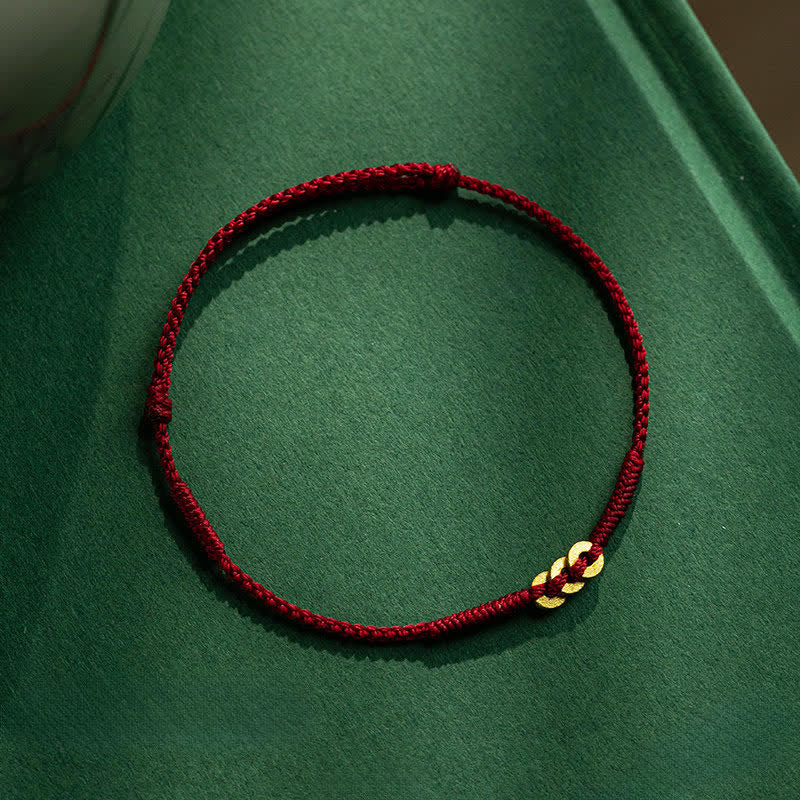 Nimara Ritual Copper Coins Hand-Woven Red Multicolor String Luck Bracelet