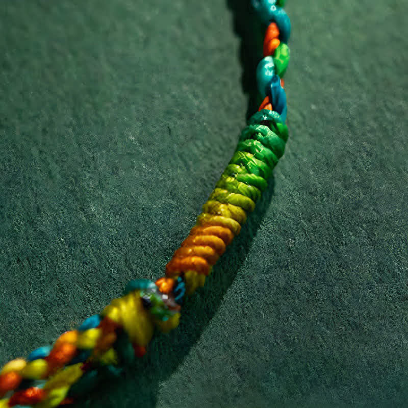Nimara Ritual Copper Coins Hand-Woven Red Multicolor String Luck Bracelet
