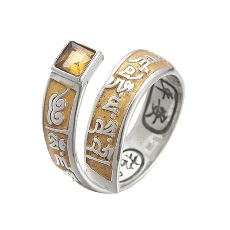 Nimara Ritual Copper Om Mani Padme Hum Grounding Wisdom Tibetan Adjustable Ring
