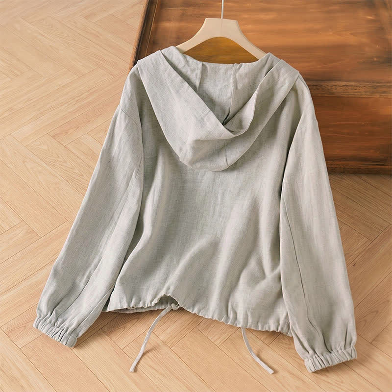 Nimara Ritual Summer Casual Minimalist Drawstring Solid Women's Jackets With Pocket