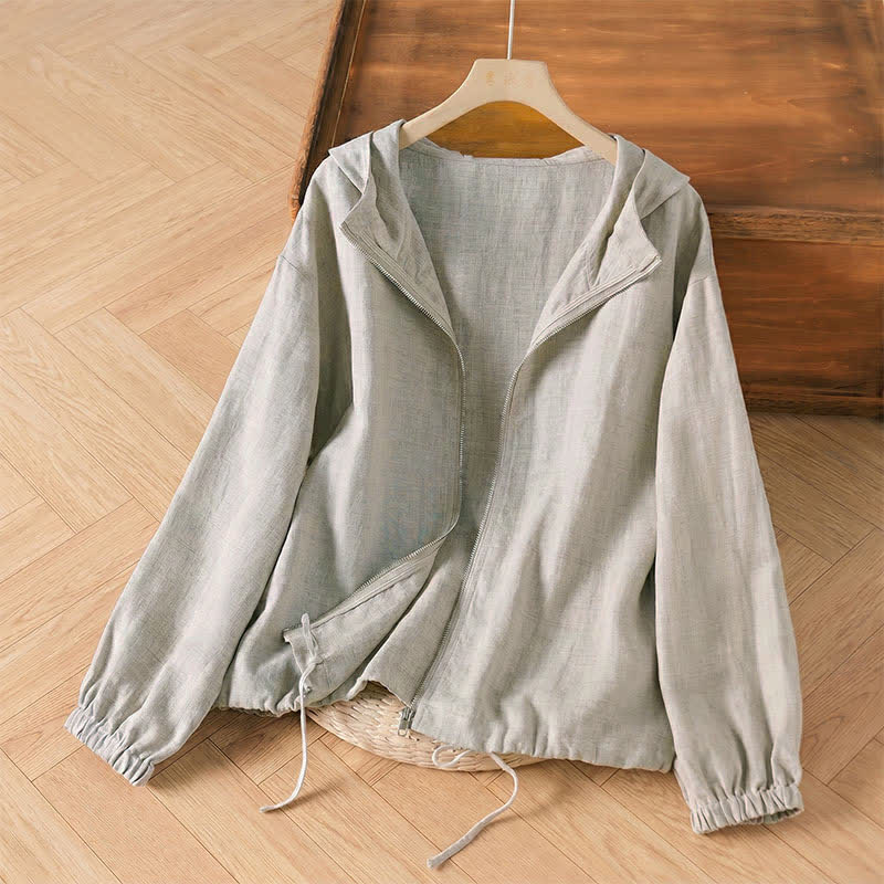 Nimara Ritual Summer Casual Minimalist Drawstring Solid Women's Jackets With Pocket