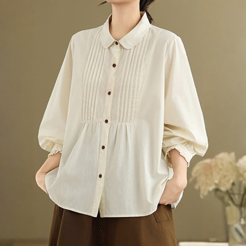 Nimara Ritual Summer Casual Vintage Button-Up Solid Women's Long Sleeve Shirts