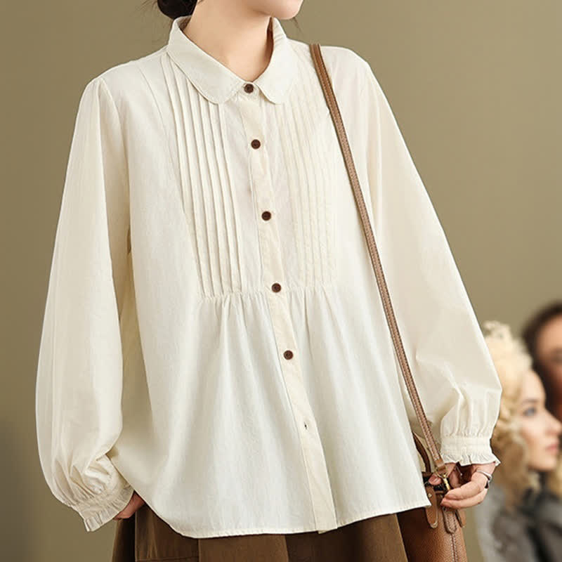 Nimara Ritual Summer Casual Vintage Button-Up Solid Women's Long Sleeve Shirts