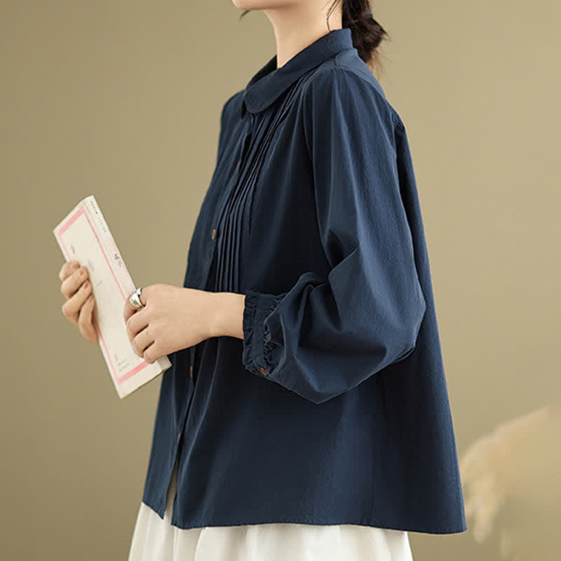 Nimara Ritual Summer Casual Vintage Button-Up Solid Women's Long Sleeve Shirts