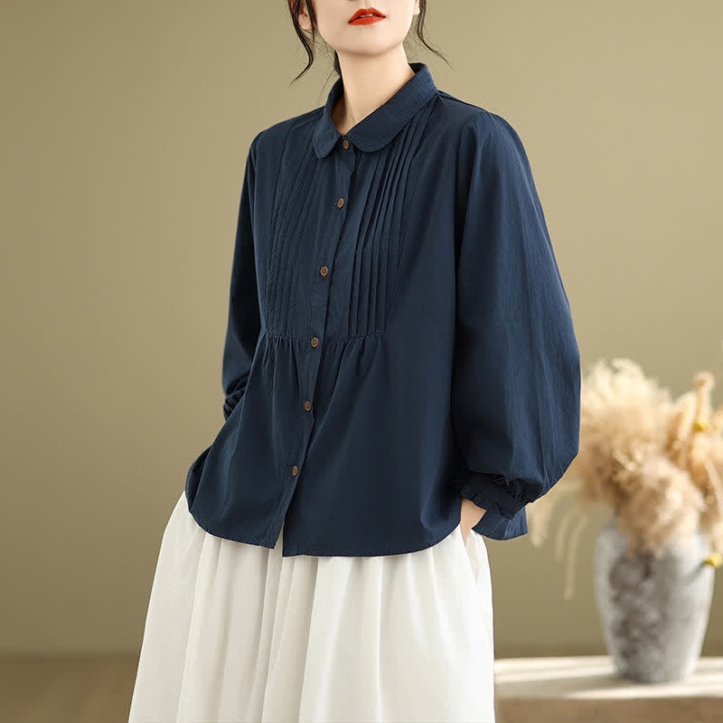Nimara Ritual Summer Casual Vintage Button-Up Solid Women's Long Sleeve Shirts