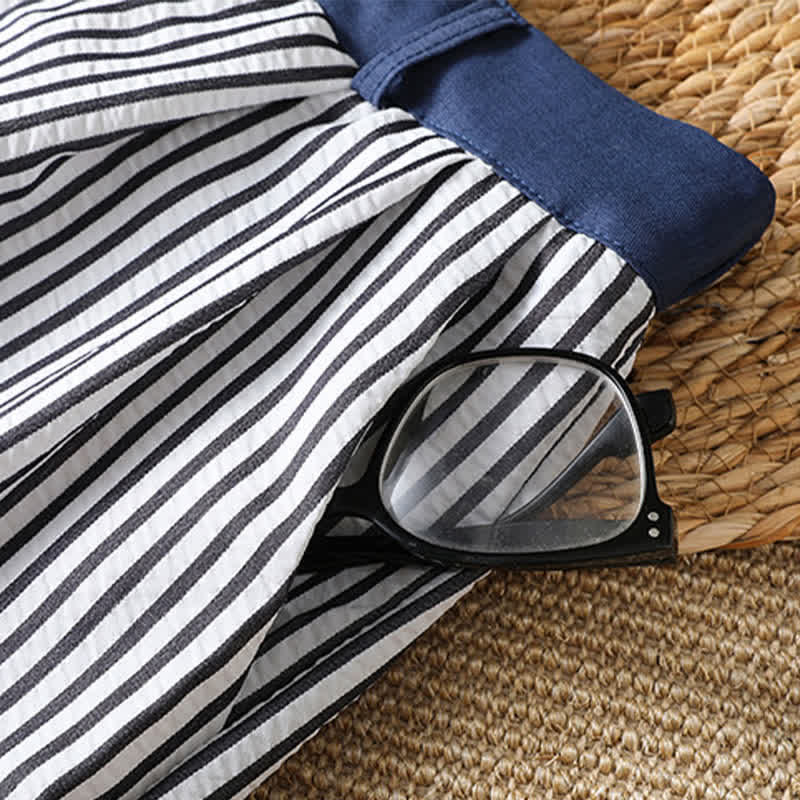 Nimara Ritual Summer Casual Drawstring Striped Long Pants Women's Wide Leg Pants With Pocket