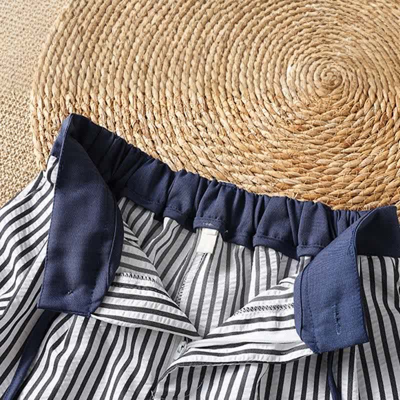 Nimara Ritual Summer Casual Drawstring Striped Long Pants Women's Wide Leg Pants With Pocket
