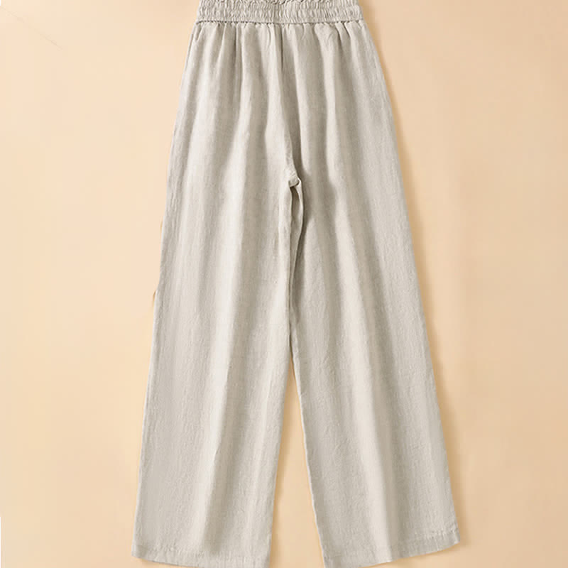 Nimara Ritual Summer Casual Minimalist Drawstring Solid Ankle Pants Women's Straight Leg Pants With Pocket