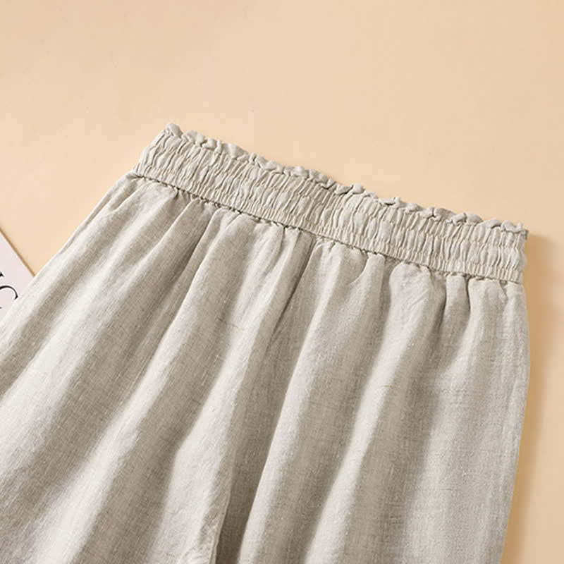 Nimara Ritual Summer Casual Minimalist Drawstring Solid Ankle Pants Women's Straight Leg Pants With Pocket