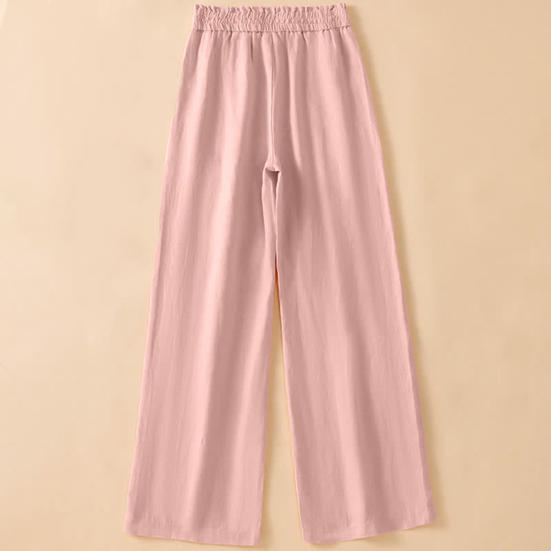 Nimara Ritual Summer Casual Minimalist Drawstring Solid Ankle Pants Women's Straight Leg Pants With Pocket