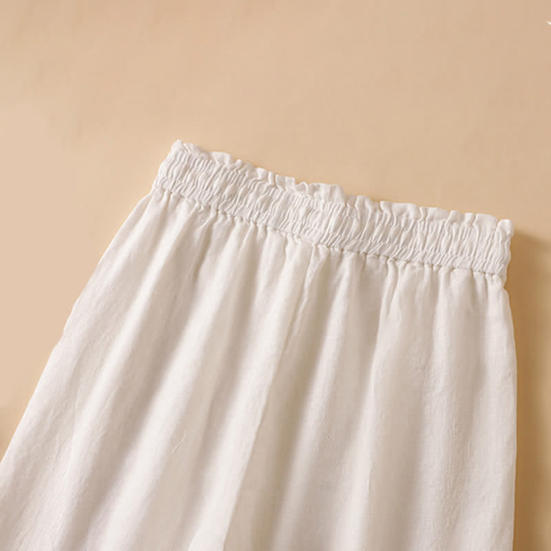 Nimara Ritual Summer Casual Minimalist Drawstring Solid Ankle Pants Women's Straight Leg Pants With Pocket