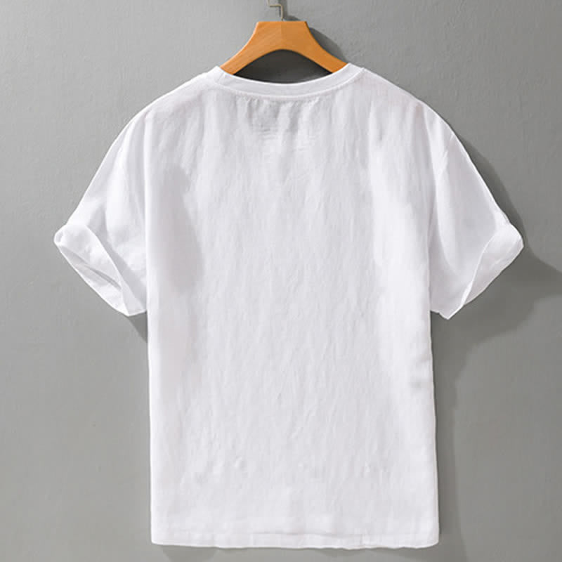 Nimara Ritual Summer Casual Minimalist Solid Men's Short Sleeve T-Shirts With Patch Pocket