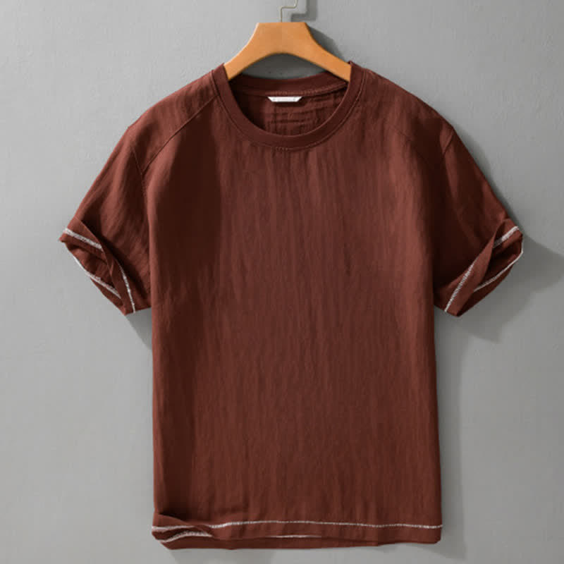 Nimara Ritual Summer Casual Vintage Washed Solid Men's Short Sleeve T-Shirts